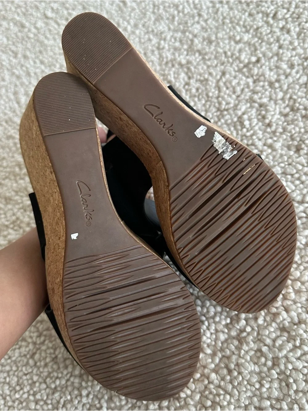 Clarks Annadel Eirwyn Wedge Sandal black size 7